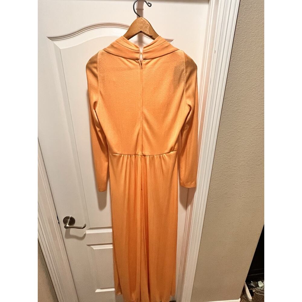 Dan Lee / NEUSTETERS / Vtg 60s Orange Party Dress w/Arrow Sheer Bust Size 12 - Picture 9 of 15